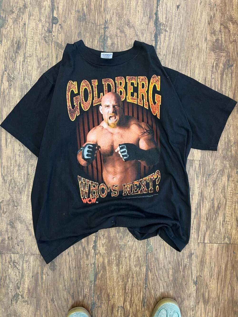 Vintage 1998 Goldberg Who's Next WCW Wrestling Black T-Shirt Size XL